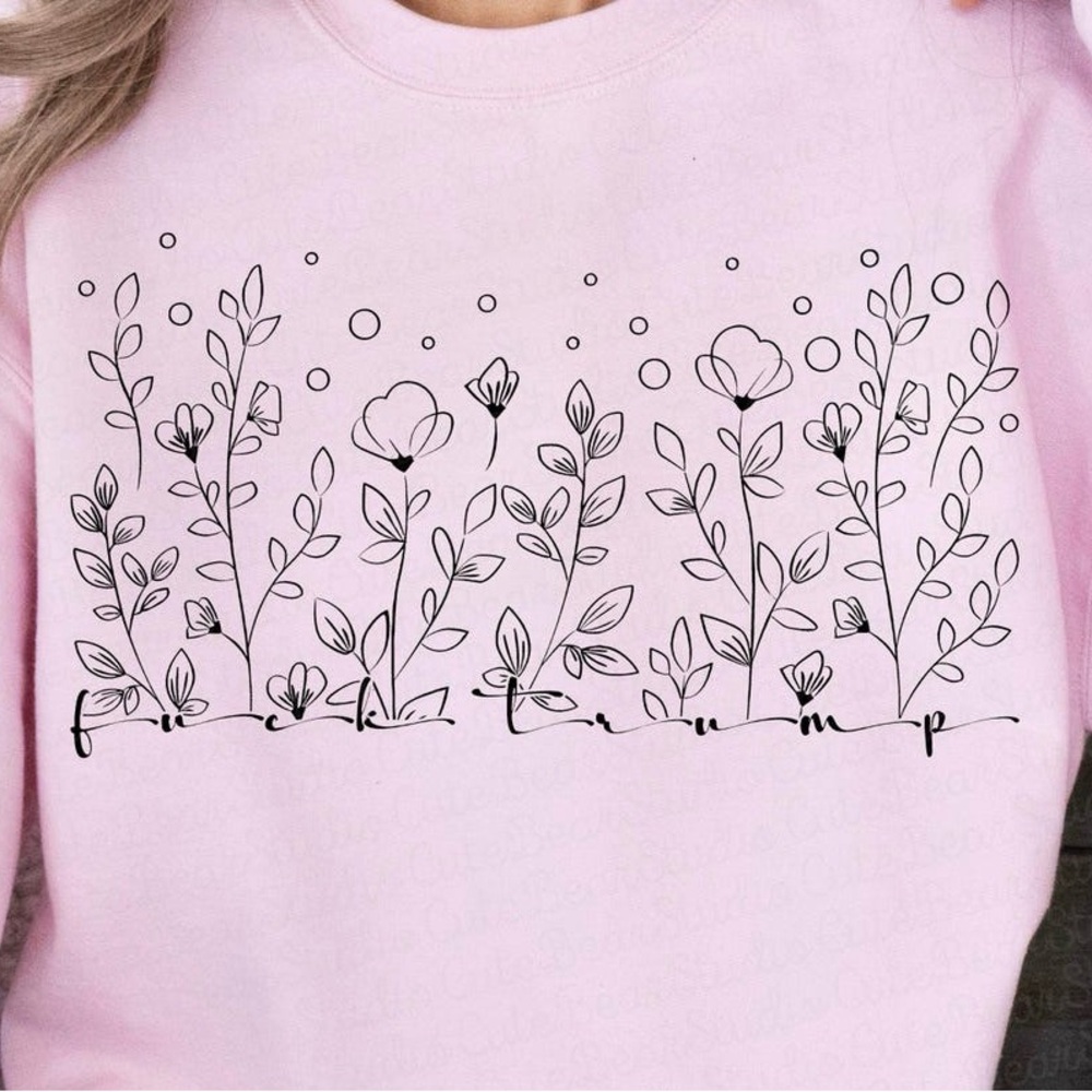 Anti MAGA ** Floral Line Art Sweatshirt